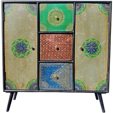 Madagascar Recycled Mango Wood Cabinet with 3 Drawers and 2 Doors