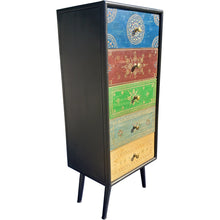 Madagascar Recycled Mango Wood Vertical Chest with 5 Drawers