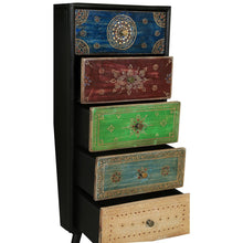 Madagascar Recycled Mango Wood Vertical Chest with 5 Drawers