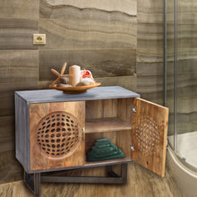 Lamat Mango Wood Bathroom Linen Cabinet