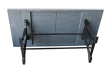 Muan Rustic Grey Wash Recycled Mango Wood Dining Table with Ironwork Base
