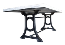 Muan Rustic Grey Wash Recycled Mango Wood Dining Table with Ironwork Base