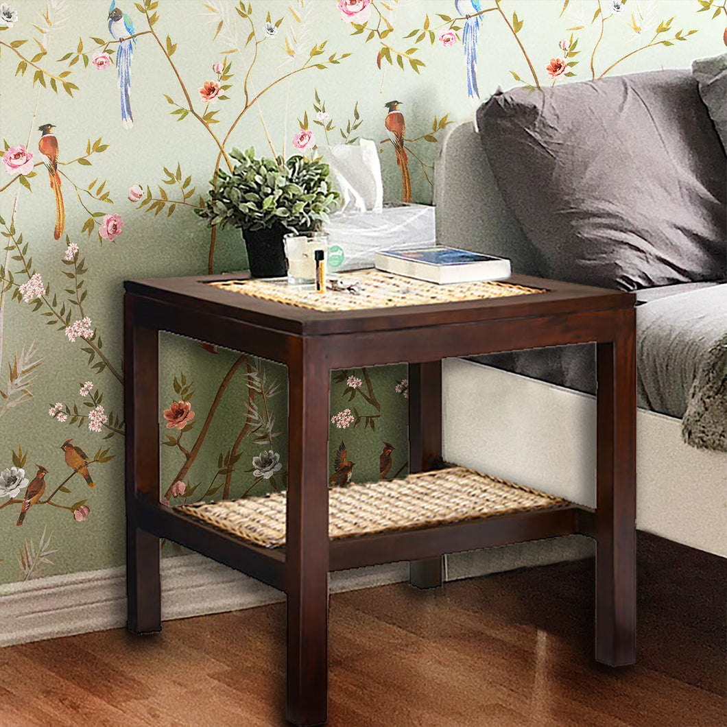 Java Side Table Traditional Java Mahogany Side Table with Banana Leaf Inlays by Chic Teak Canada ...