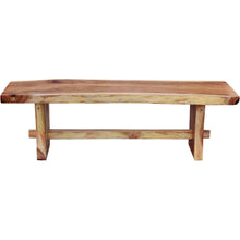 Suar Live Edge Slab Backless Bench, Approximately 118" Long