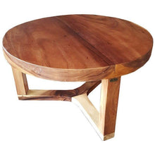 Suar Live Edge Round Coffee Table - 32" - Chic Teak