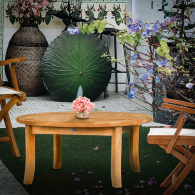 Teak Wood Italy Round Coffee Table, 39 inch