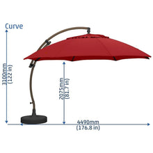 Sun Garden 13 Ft. Easy Sun Cantilever Umbrella and Parasol, the Original from Germany, Heather Canopy with Bronze Frame